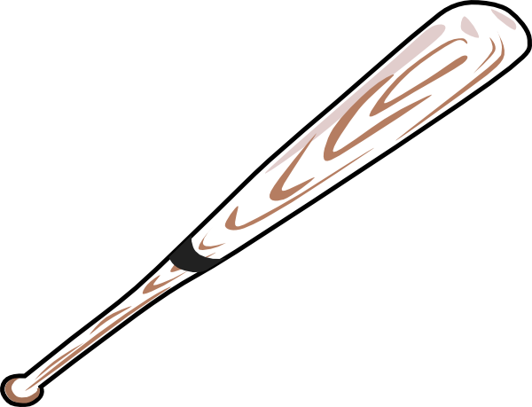 Baseball Bat Baseball Ball And Bat Clip Art Free Clipart - Draw A Baseball Bat (600x459)