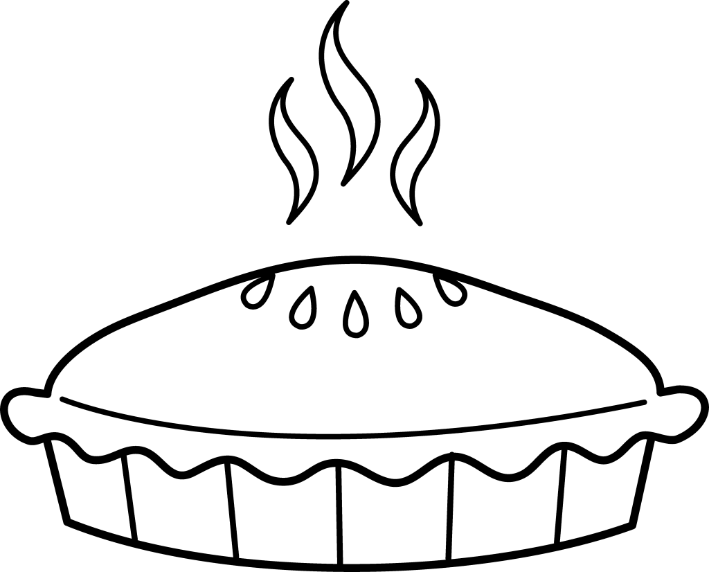 Pie Clip Art Free Clipart Image - Cartoon Pie Black And White (1024x826)