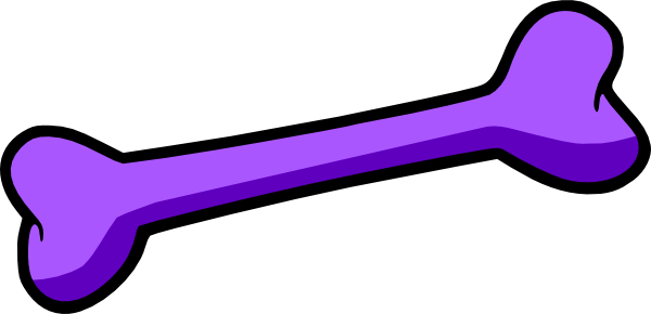 Purple Dog Bone Clip Art At Vector Clip Art - Purple Dog Bone Clipart (600x290)