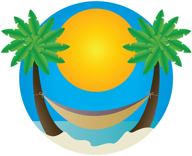 Beach Palm Trees Hammock Landscape Vacation Summer - Beach (663x720)