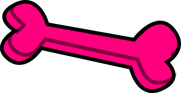 Dog Bone Clip Art Free Vector For Download About - Pink Dog Bone (600x308)