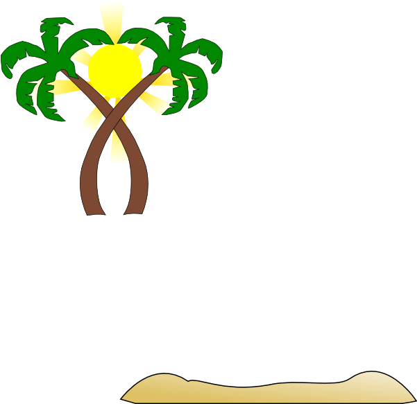 Double Palm Beach Clip Art At Clker - Beach Clip Art (600x593)