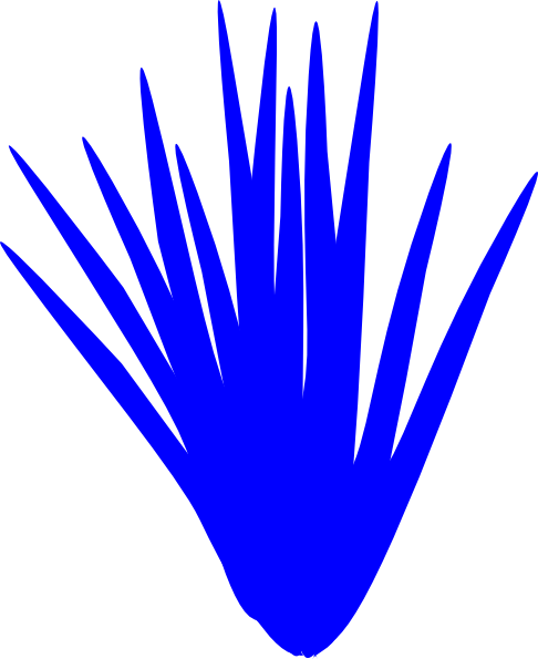 Blue Grass Tuft Clip Art At Clker - Cartoon Tuft Of Grass (486x595)