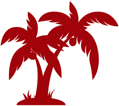Red Palm Tree Logo - Palm Tree Clipart Black And White (400x358)