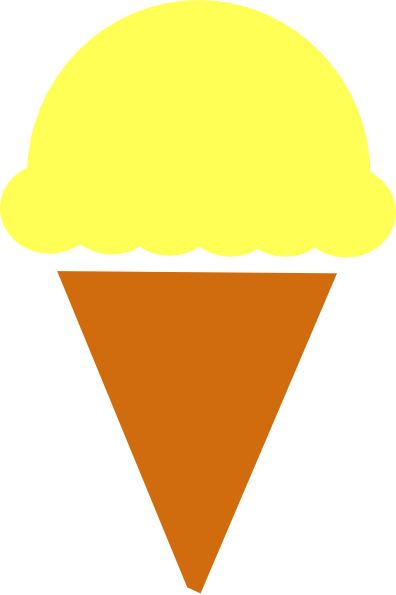 Ice Cream Clip Art - Yellow Ice Cream Scoop Cartoon (396x595)