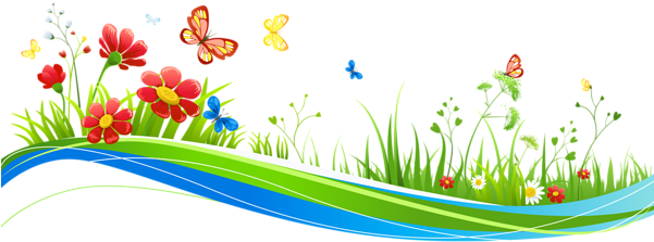 Clipart Flowers And Butterflies Png - Flowers And Butterflies Clip Art (600x256)
