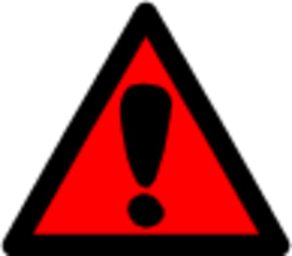 Attention Clip Art The Cliparts - Clip Art Hazard Sign (600x526)