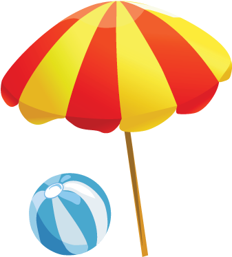 Baby Items On The Beach Clipart The Arts Media Gallery - Beach Clipart (527x455)