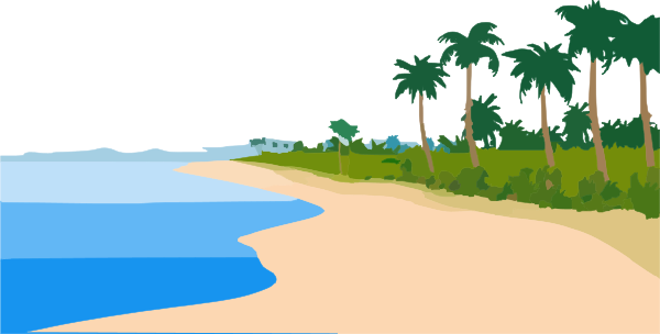 Beach Landscape Ay Clip Art At Clker - Sea Shore Clip Art (600x304)