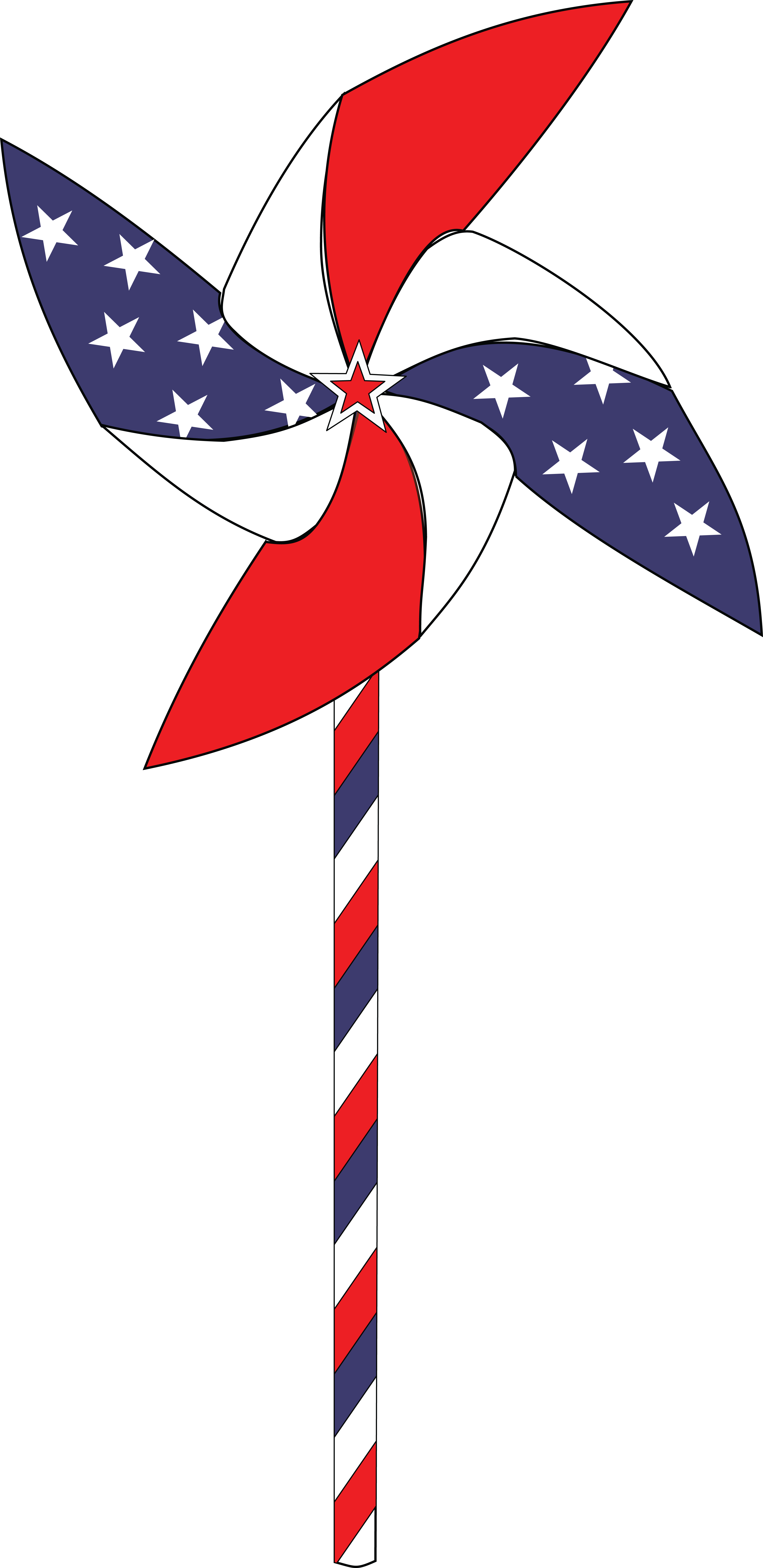 Free Clipart Of A Patriotic Usa Pinwheel - Patriotic Clipart (3894x8000)