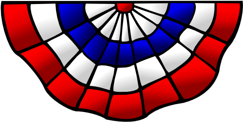 Patriotic Bunting Flag Clip Art Without The Stars - 4th Of July Bunting Clip Art (500x250)