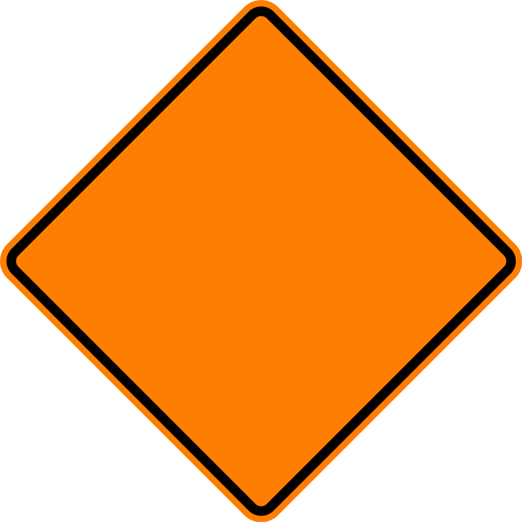 Orange Construction Sign Clip Art At Clipart - Blank Road Construction Signs (1024x1024)