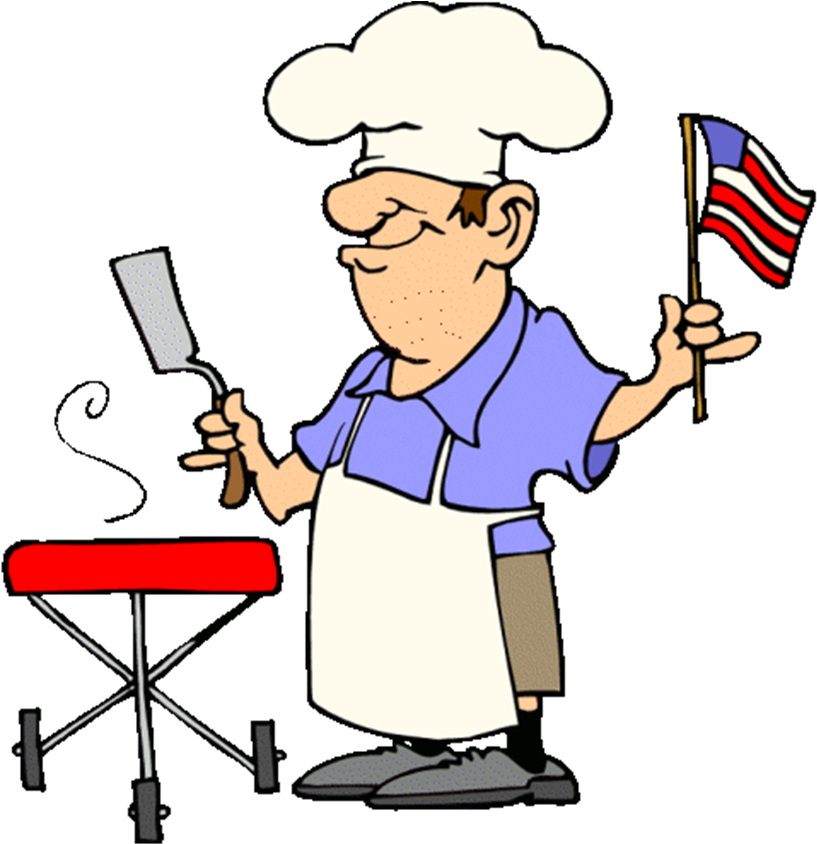 Funny Patriotic Barbecue Guy Free 4th Of July Clipart - 4th Of July Bbq Clip Art (1024x843)