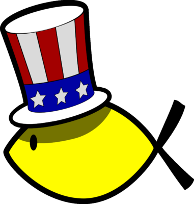 Patriot Fish Clip Art - 4th Of July Fish (381x400)