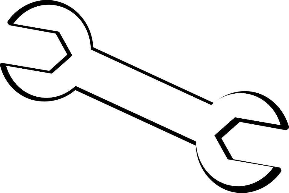 Tool Wrench Spanner Outlines - Wrench Drawing (960x641)