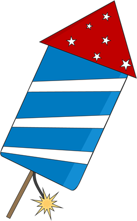Firework Clipart - 4th Of July Rocket Clipart (280x450)