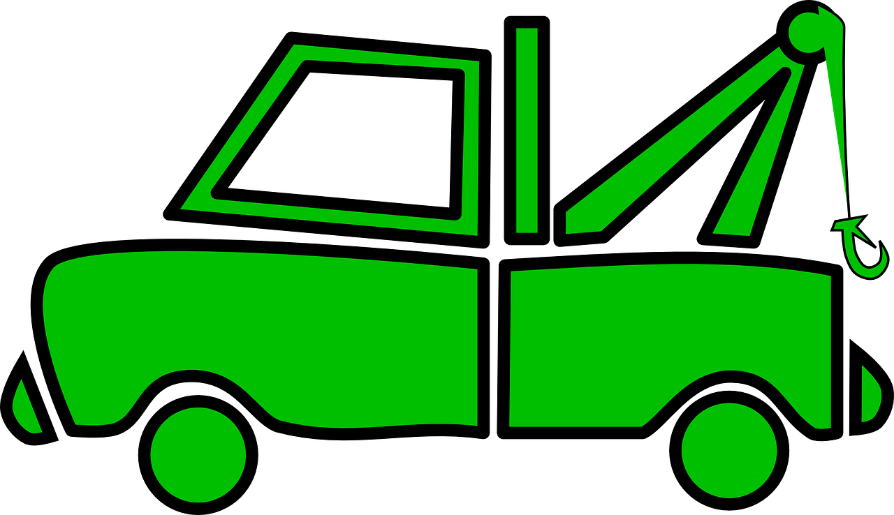 Cartoon Tow Truck Free Download Clip Art On - Green Tow Truck (1280x738)