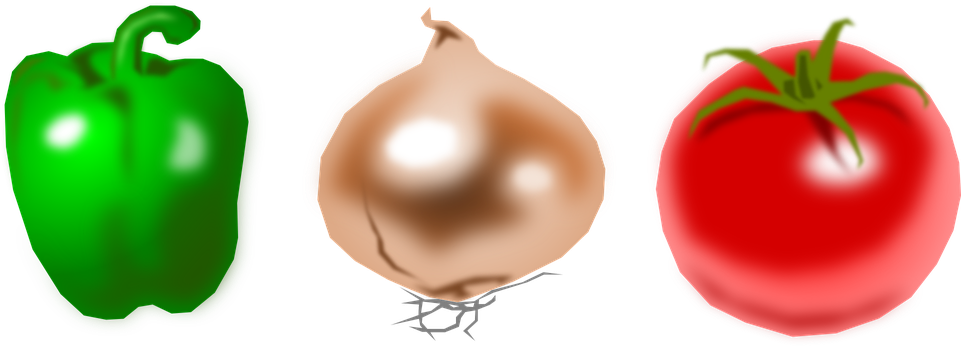 Tomato Clipart Vege - Pepper Tomato And Onion (960x480)