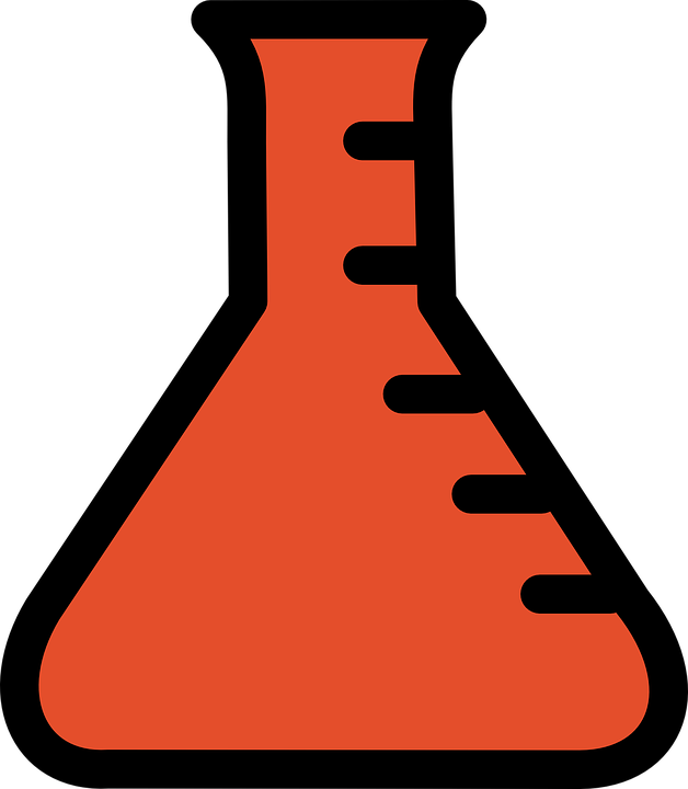 Science, Orange, Chemistry, Flask - Science Flask (628x720)