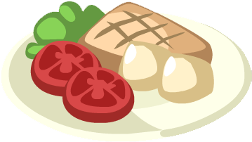 Tuna Steak With Vegetables - Steak And Vegetable Clipart (358x358)