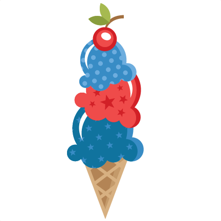 Patriotic Ice Cream Cone Svg Scrapbook Cut File Cute - Cute Patriotic Clipart (432x432)