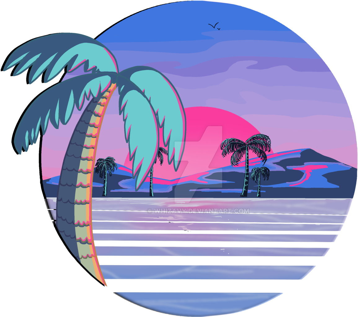 Redbubble By Whizavy Vaporwave Beach - Vaporwave Beach (1280x1280)