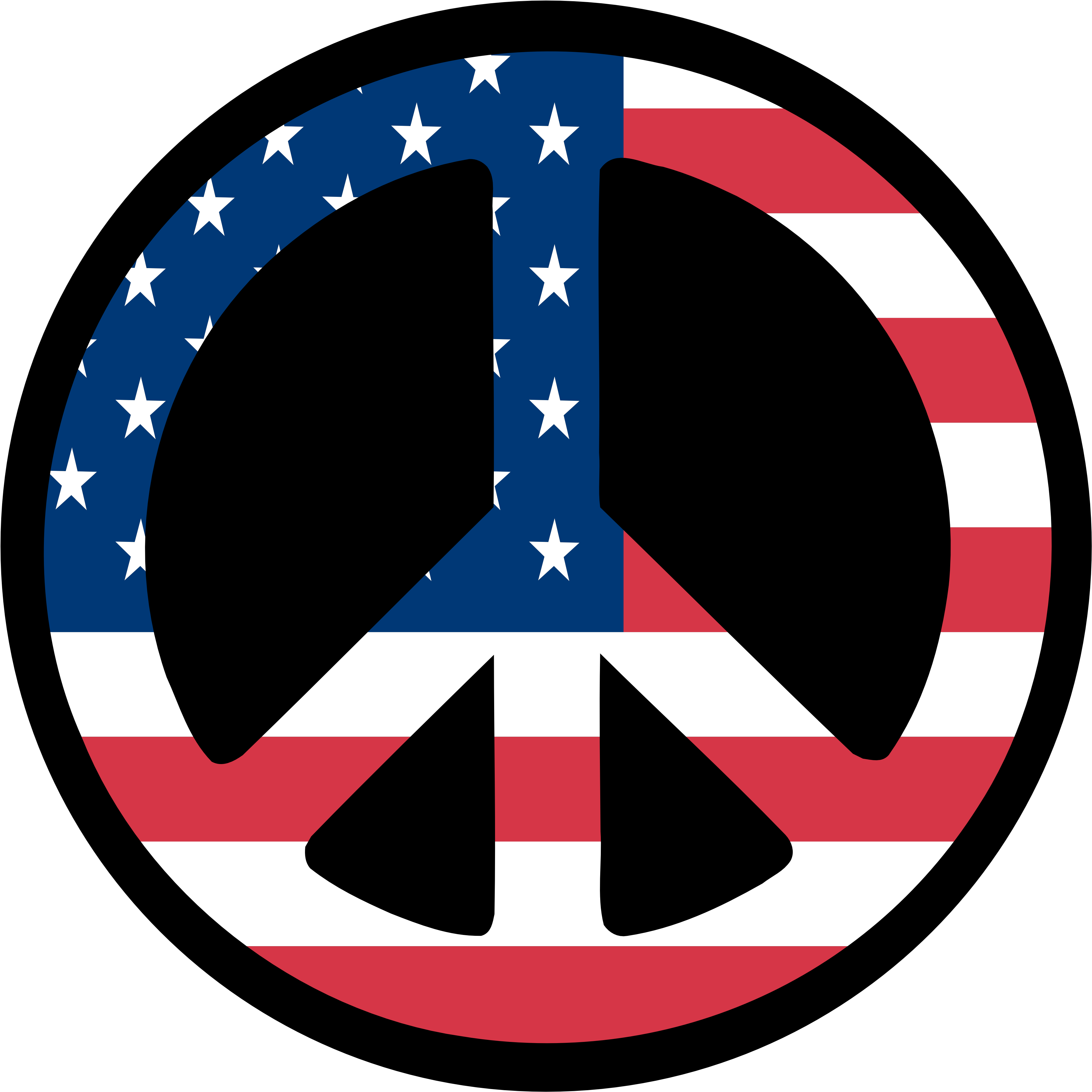 Countries Us Flag Peace Sign 3 Scallywag Peacesymbol - Peace Symbols (4444x4444)
