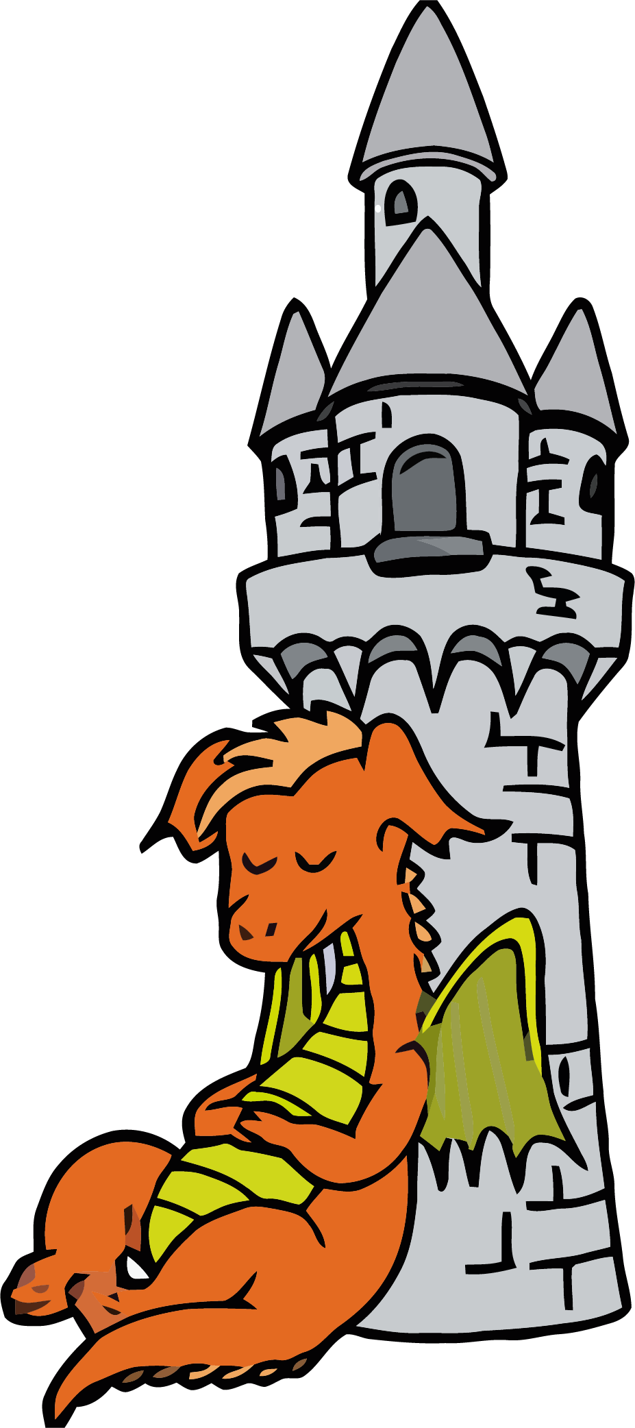 Brave Knight Slaying A Dragon - Clip Art (927x2084)