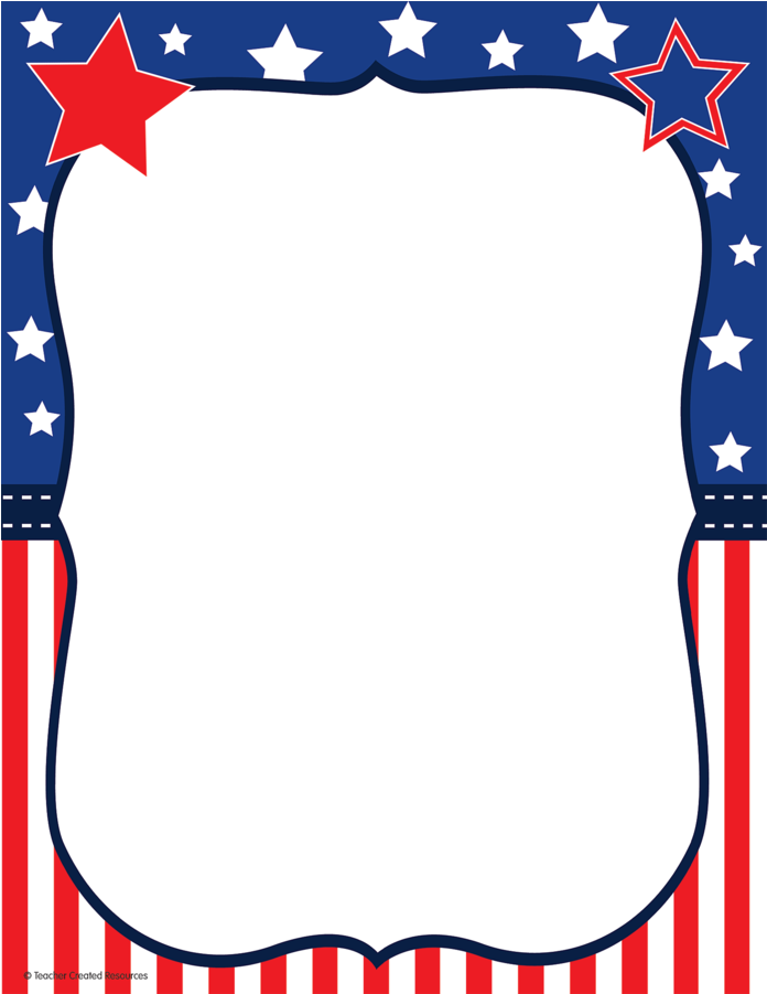 Tcr 5894 Patriotic Computer Paper - 4th Of July Borders Clipart (900x900)