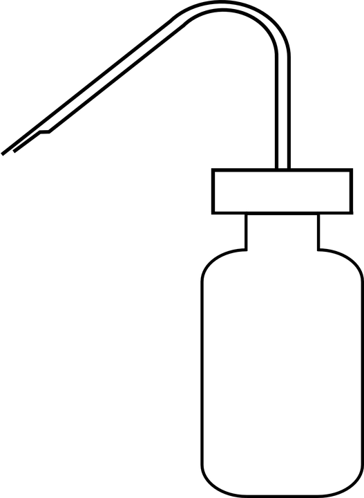 Bottle Chemistry Lab Plastic - Line Art (527x720)