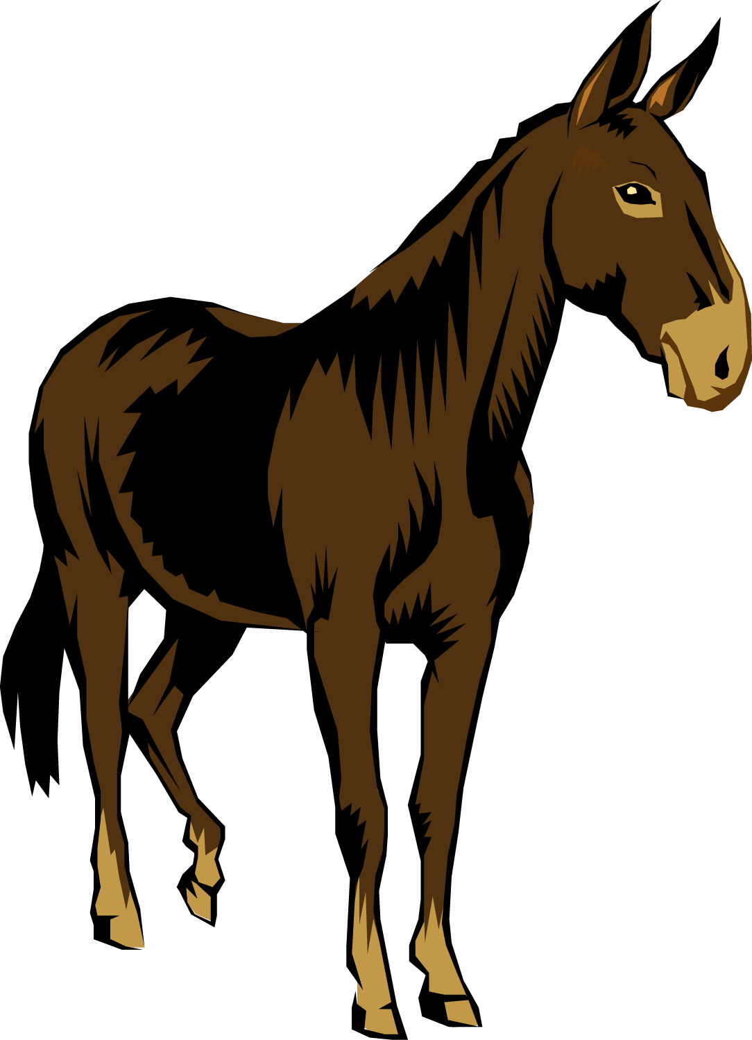 Pack Mule Clip Art - Mule Clipart (1084x1498)