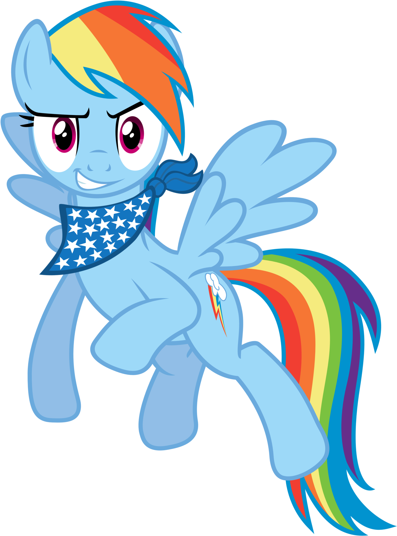 Rainbow Dash Patriotic Bandana By Sebisscout1997 - Rainbow Dash With Bandana (1600x1936)