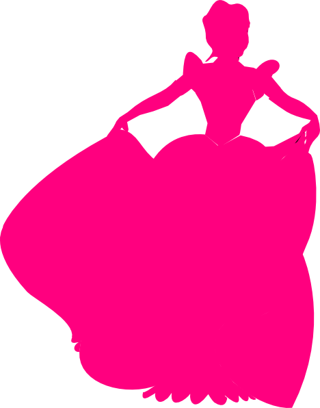 Pink Princess Silhouette Clip Art - Pink Princess Silhouette (468x596)