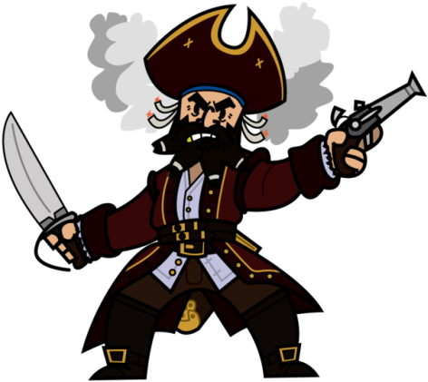 Pirate Ship Clip Art Free - Blackbeard (500x426)