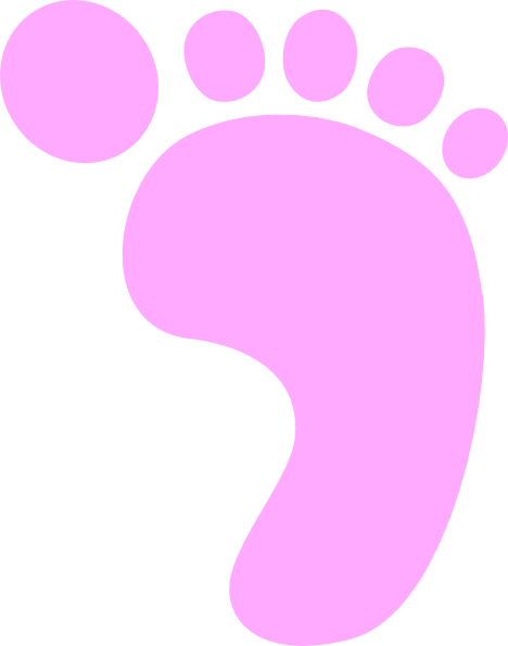 Pink Footprint Clip Art At Clker - Pink Baby Bottle Clip Art (468x595)