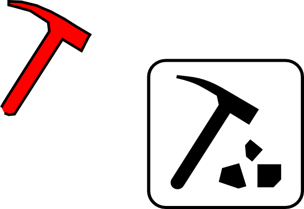 Mining Tools Clipart - Rock Hammer Clip Art (600x413)