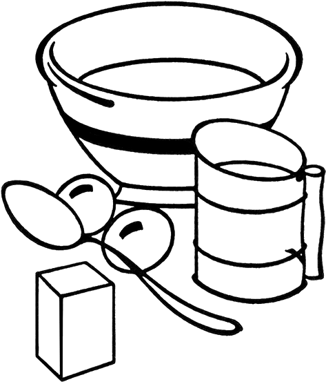 Kitchen Tools Clipart Black And White - Cooking Clip Art Black And White (496x582)