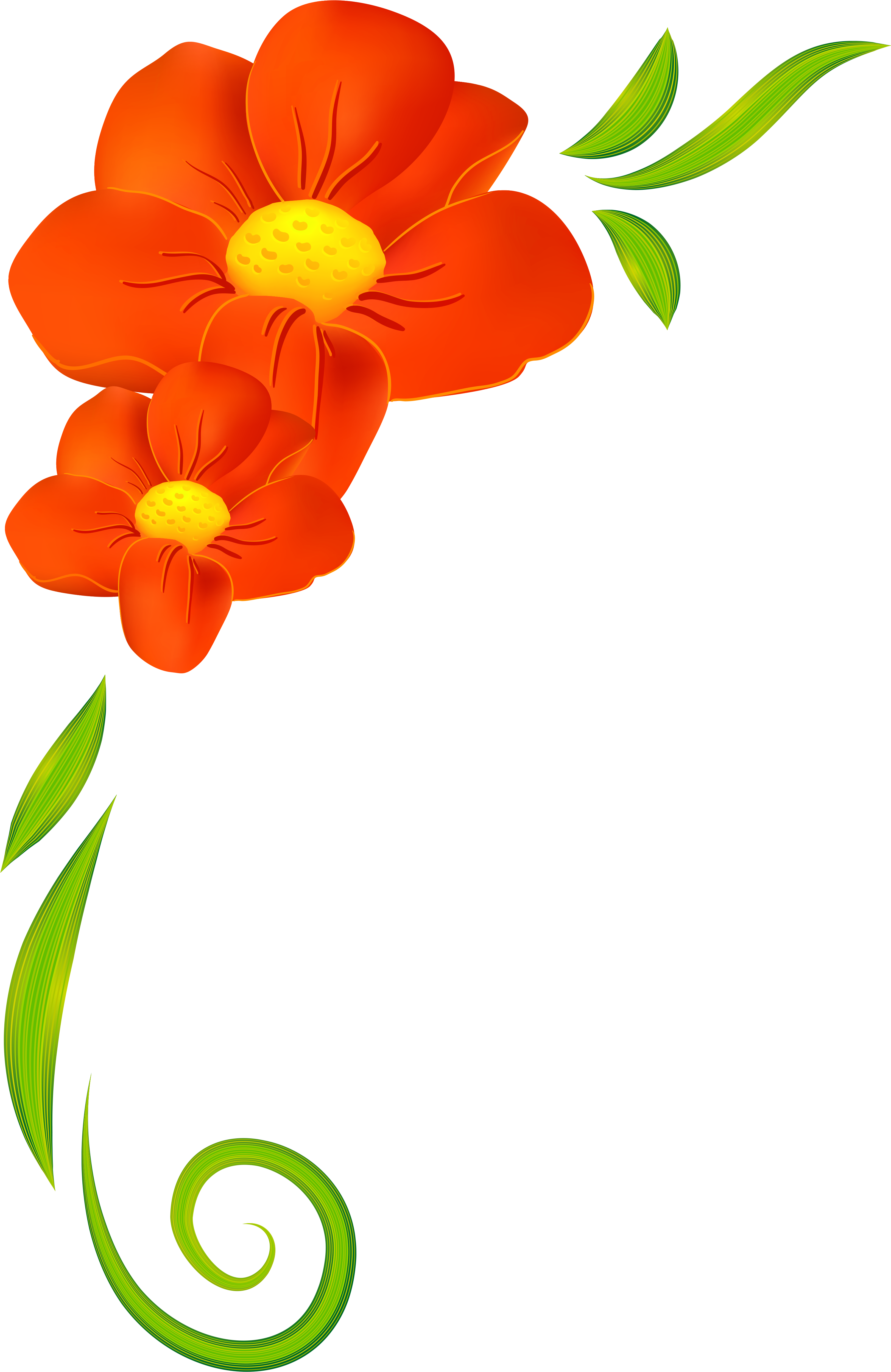 Floral Clipart Decoration - Flowers Border Clipart Png (3924x5263)