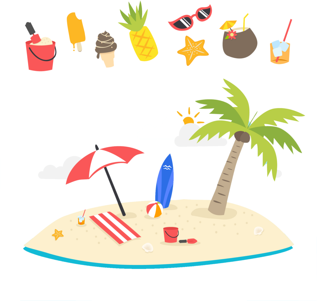 Summer Beach Tree Png Image - Férias Coletivas (1024x1024)