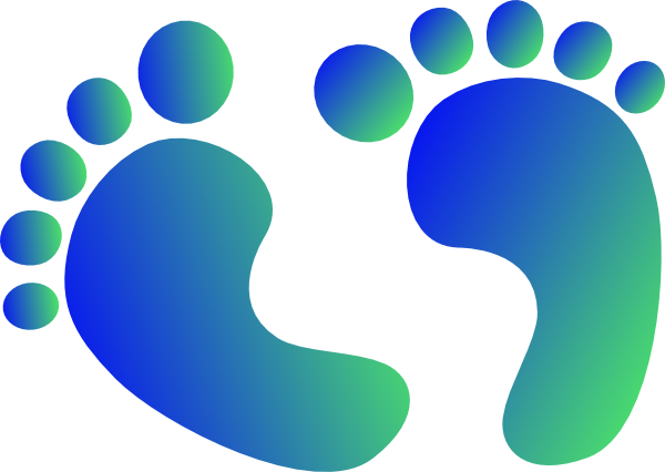 Footprint Clipart Green Baby - Baby Shower Png (600x426)