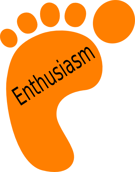 Oragne Footprint Enthusiasm Clip Art At Clker - Assurance Clipart (468x595)