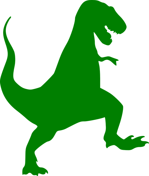 Dinosaur - Footprints - Clipart - T Rex Silhouette (607x720)