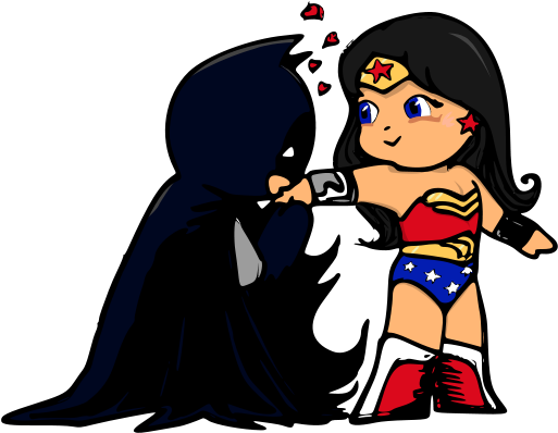 The Knight And The Princess 2 By Ares-81 - Wonder Woman Batman Cute (640x446)