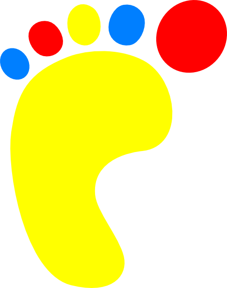 Colorful Footprint Clipart (468x595)