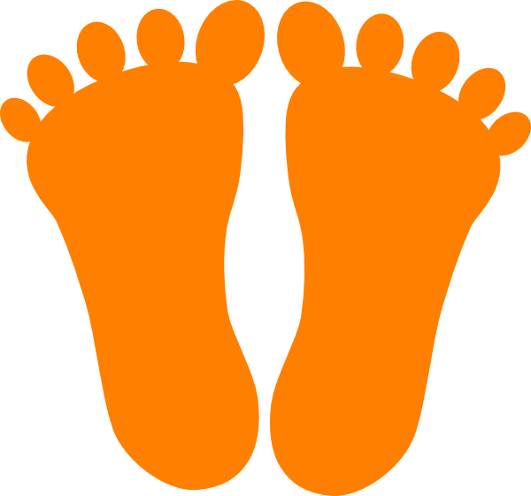 Footprint Clipart Orange Footprints Clip Art At Clker - Orange Foot Prints (600x561)