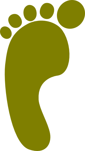 Long Bare Footprint Left Olive Clip Art At Clker - Clip Art (330x589)