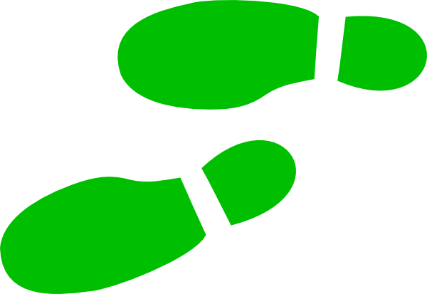 Footwear Print In - Green Shoe Clip Art (600x413)