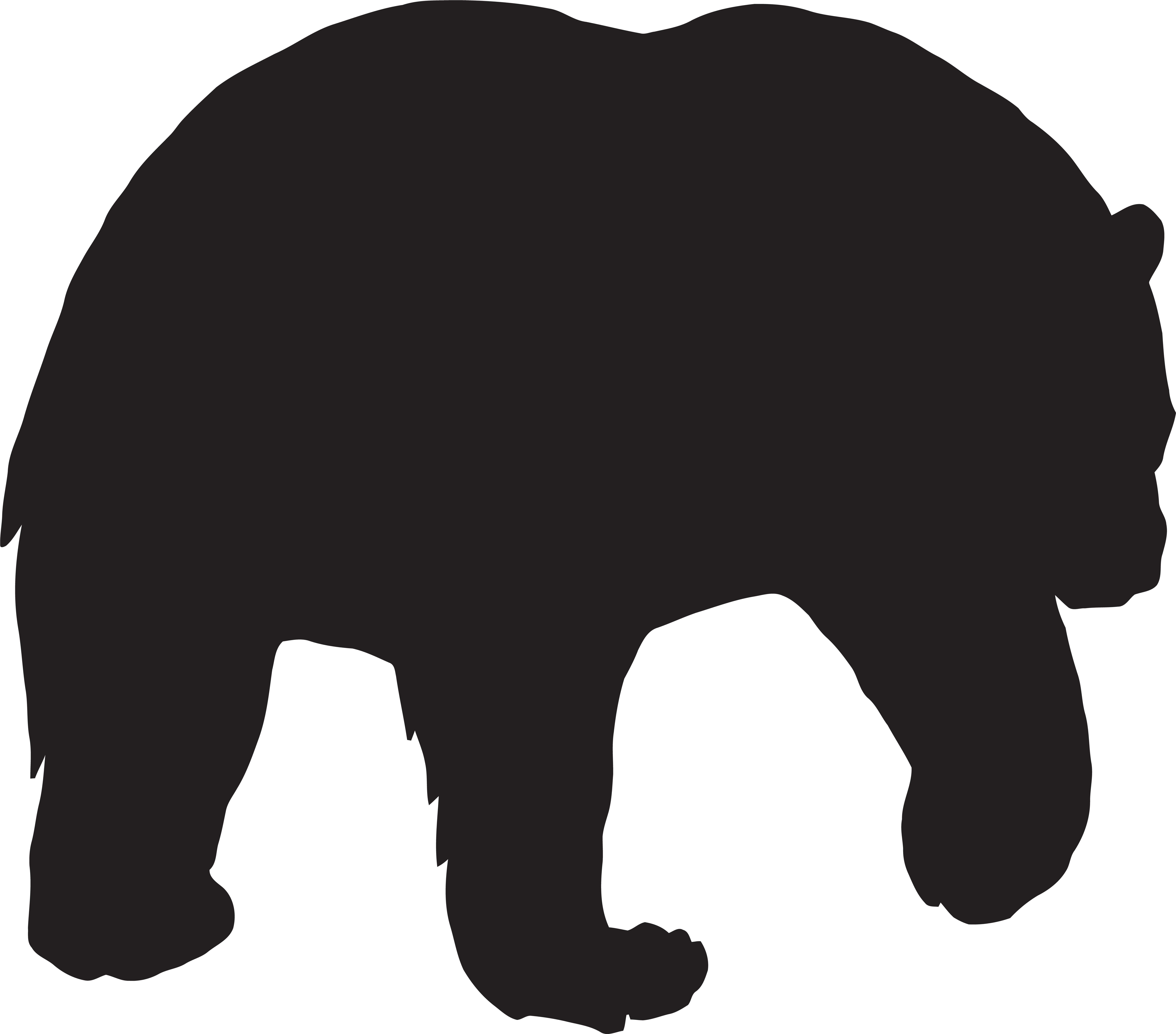 Bear Silhouette Png Clip Art Imageu200b Gallery Yopriceville - Bear Silhouette Png Clip Art Imageu200b Gallery Yopriceville (8000x7032)