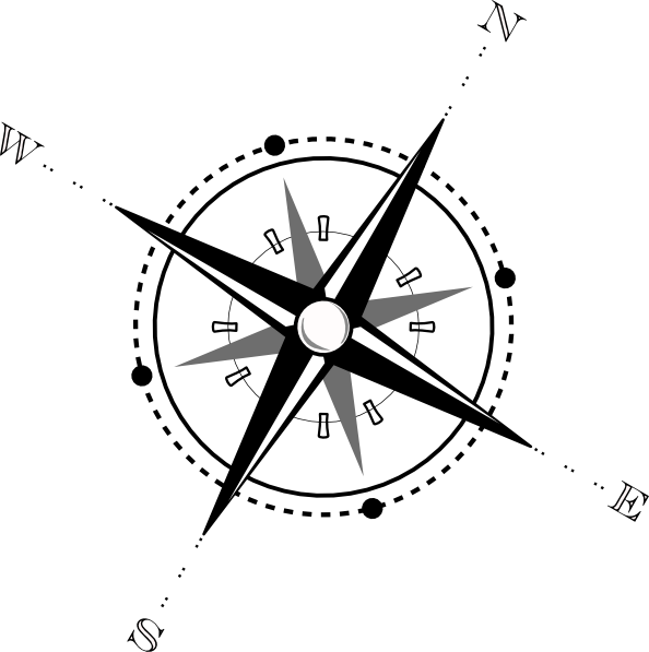 Compass Clip Art Black And White (594x597)