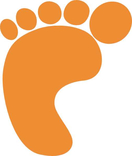Footprint Clipart Orange Clip Art At Clker Com Vector - Footprint Clipart (504x595)